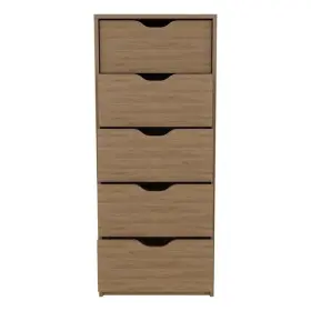 Pemberly Row Pr-4753-2928639 Contemporary Engineered Wood 5-drawers Dresser In Macadamia