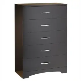 Pr-5047 Pemberly Row 5 Drawer Chest In Dark Chocolate Finish