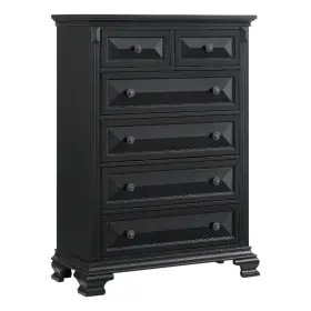 B-10980-8-ch Picket House Furnishings Sumner 6-drawer Chest In Black