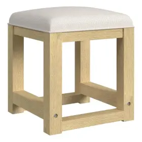 V-14440-6-dst Picket House Furnishings Woodridge Dressing Stool With White Fabric In Natural