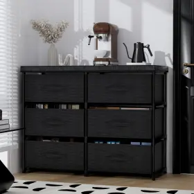 Hy-ppn-dresser6 Ppn Dresser With 6 Fabric Drawer Stand Desktop Sturdy Metal Plastic Tube Cube