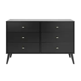 Bdbr-1406-1 Prepac Dressers 33 Inch Hx52.25 Wx16 D Composite 6-drawers 98.5-lb In Pine Black