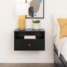 Bdbw-1411-1 Prepac Floating Nightstand 14.5 Inch X 22.5 15 Composite 1-drawer Black Finish