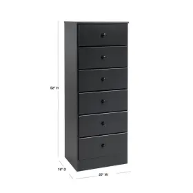 Ddbh-0401-1 Prepac Astrid 6-drawer Chest Of Drawer 52 Inch H X20 W X16 D Composite Drifted Gray #3