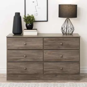 Ddbr-0402-1 Prepac Double Dresser 26.85 Inch H X 47.5 W 6-drawer Drifted Gray Particle Board #2