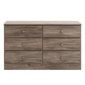 Ddbr-0402-1 Prepac Double Dresser 26.85 Inch H X 47.5 W 6-drawer Drifted Gray Particle Board