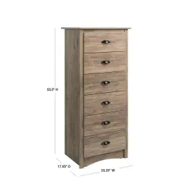 Ddc-2354 Prepac Bedroom Furniture 23.25 Inch W 6-drawers Particle Board Composite Drifted Gray #3