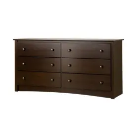 Edc6330k Prepac Dresser Fremont Particle Board Modern Transitional 6-drawer Espresso