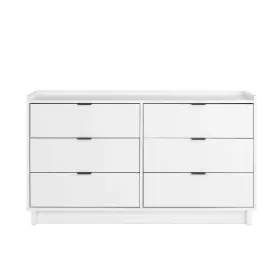 Wdbr-1806-1 Prepac Simply Modern White 6-drawer Dresser 52.5 Inch Chest Of Drawers For Wide