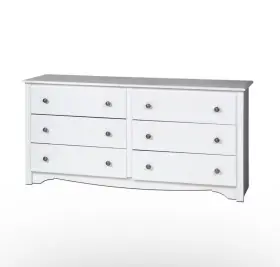 Wdc-6330-v Prepac White Monterey 6 Drawer Dresser