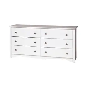 Wdc6330 Prepac Sonoma 6 Drawer Double Dresser For Bedroom White