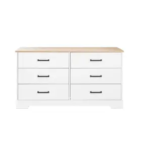 Wodbr-1606-1 Prepac Dresser 28.5 Inch Hx53.25 Wx18.25 D Rustic Ridge White/oak 6-drawer Mdf Pine