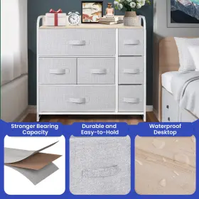Qurious Corner 197839150430 7 Drawers Chest Dresser Gray Tower 31 Inch Fabric Organizer Storage Bedroom Cabinet #3 Qurious Corner 197839150430 7 Drawers Chest Dresser Gray Tower 31 Inch Fabric Organizer Storage Bedroom Cabinet #3