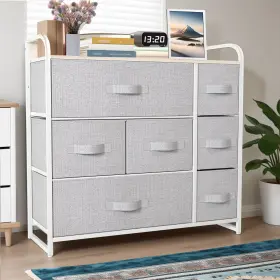 Qurious Corner 197839150430 7 Drawers Chest Dresser Gray Tower 31 Inch Fabric Organizer Storage Bedroom Cabinet Qurious Corner 197839150430 7 Drawers Chest Dresser Gray Tower 31 Inch Fabric Organizer Storage Bedroom Cabinet