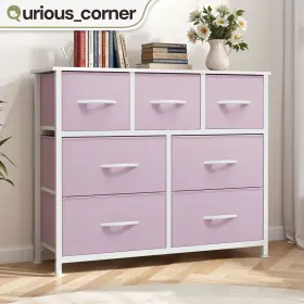 Qurious Corner 197839510999 Chest Of 7 Drawers Dresser Pink Fabric Bedroom Closet Organizer Tower Cabinet Qurious Corner 197839510999 Chest Of 7 Drawers Dresser Pink Fabric Bedroom Closet Organizer Tower Cabinet