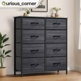 Beysh5zh1n Qurious Corner 8 Drawer Dresser Gray Storage Tower Organizer Livingroom Waterproof Cabinet Unit