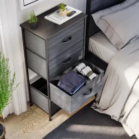 Beyshbk5po Qurious Corner 4 Drawers Dresser Fabric Gray Storage Tower Bedroom Organizer Closet Cabinet