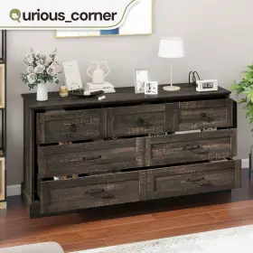 Beyshg6qcx Qurious Corner Chest Of 7 Drawers Dresser Cabinet Storage Organizer Indoor With Usb Power Cord