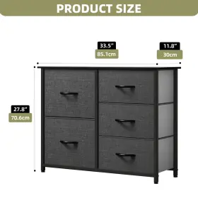 Beyshlb6vy Qurious Corner Dresser 5 Drawers Bedroom Gray Fabric Shelf Storage Chest Closet Organizer Unit #2
