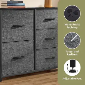 Beyshlb6vy Qurious Corner Dresser 5 Drawers Bedroom Gray Fabric Shelf Storage Chest Closet Organizer Unit #3