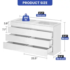 Beyshmy7dj Qurious Corner Led Chest Of 8 Drawers Dresser White Vanity Cabinet With Ample Storage For Bedroom #3