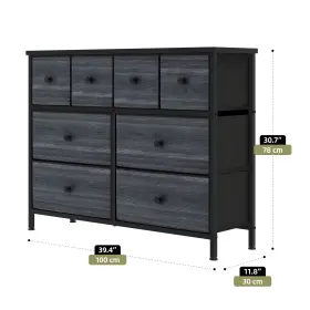 Beyshoipp4 Qurious Corner Chest Of Cabinet 8 Drawer Fabric Dresser Gray Tower Organizer Bedroom Wooden Top #2