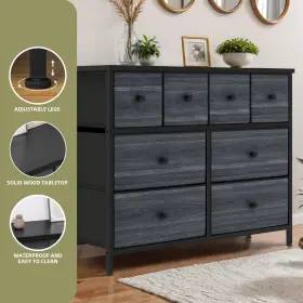 Beyshoipp4 Qurious Corner Chest Of Cabinet 8 Drawer Fabric Dresser Gray Tower Organizer Bedroom Wooden Top #3