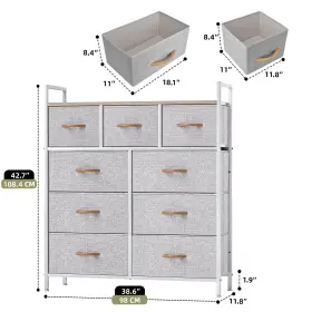 Beyshxpdx1 Qurious Corner 9 Drawers Dresser Gray Tower Fabric Storage Chest Of Organizer Bedroom Furniture #2 Beyshxpdx1 Qurious Corner 9 Drawers Dresser Gray Tower Fabric Storage Chest Of Organizer Bedroom Furniture #2