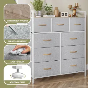 Beyshxpdx1 Qurious Corner 9 Drawers Dresser Gray Tower Fabric Storage Chest Of Organizer Bedroom Furniture #3 Beyshxpdx1 Qurious Corner 9 Drawers Dresser Gray Tower Fabric Storage Chest Of Organizer Bedroom Furniture #3