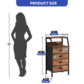 Beyshy0fc3 Qurious Corner Chest Of Dresser 4 Drawers Rustic Brown Storage Organizer And Shelf Bedroom Closet #2