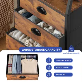 Beyshy0fc3 Qurious Corner Chest Of Dresser 4 Drawers Rustic Brown Storage Organizer And Shelf Bedroom Closet #3