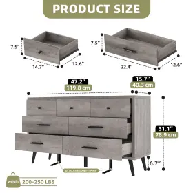 Beyshyi5k1 Qurious Corner 7 Drawers Chest Of Cabinet Tower Storage Drawer Dressers Tv Stand Living Room #2