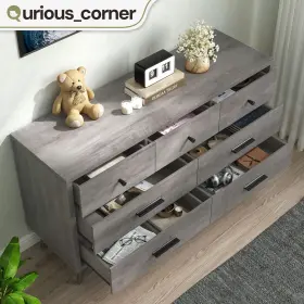 Beyshyi5k1 Qurious Corner 7 Drawers Chest Of Cabinet Tower Storage Drawer Dressers Tv Stand Living Room