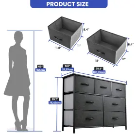 Beyshzx9b5 Qurious Corner 7 Drawer Fabric Dresser Gray Bedroom Storage Organizer Closet Waterproof Cabinet #2