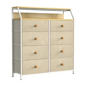 Txk8r2-taupe Reahome 8 Drawer Wood Top Storage Organizer Dresser With 2 Organizers Taupe