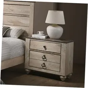 Rh 759526800242 Imerland Contemporary 3 Drawer Patched Wood Top Nightstand 29.8 Inch W X 18.25 D Rh 759526800242 Imerland Contemporary 3 Drawer Patched Wood Top Nightstand 29.8 Inch W X 18.25 D