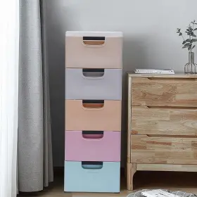 Dresser5 Ringmaster 756804330354 Plastic Drawers Tier Storage Tower With 5 Drawer 4 Wheelsstorage Organi