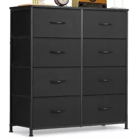 Sg-wi-drs-8bk Sagenest Comoda Negra Cajoneras De 8 Cajones Para Ropa Muebles Sala El Dormitorio