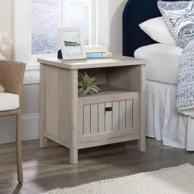 23.150 Sauder 427888 Costa 1-drawer Chalked Chestnut Nightstand 23.622 Inch H X W