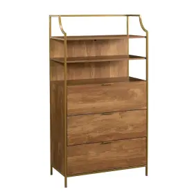 435787 Sauder Bedroom 3- Drawer Dresser With Shelves Sindoori Mango Finish
