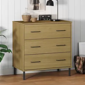 X31.3 Sideboard 720845577872 With 3 Drawers Brown 30.3 Inch X15.7 Solid Wood Oslo