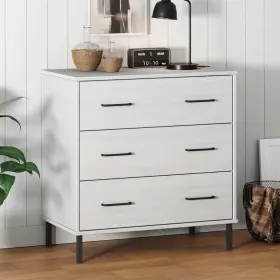 Sideboard White Solid Pine Wood Metal Medium 720845577896