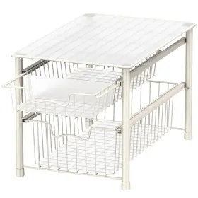 Cb-02b-w Simple Houseware Stackable 2 Tier Basket Drawer White