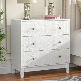 H0170-am7ca21829 Skokliz 3 Drawer Dresser Chest For Bedroom Wood Carved Dressers Of Drawers Wo