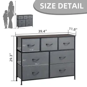 Somdot 674862717163 Dresser 7-drawer Fabric Storage Tower For Bedroom Nursery Entryway #3