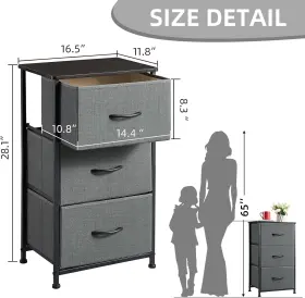 Somdot 689792253964 Small Dresser For Bedroom With 3 Drawers Storage Chest Of #3