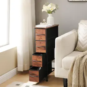 Somdot 730635565239 Narrow Dresser With 4 Drawers Slim Storage Organizer Chest Of #2