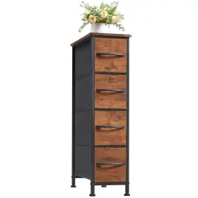 Somdot 730635565239 Narrow Dresser With 4 Drawers Slim Storage Organizer Chest Of