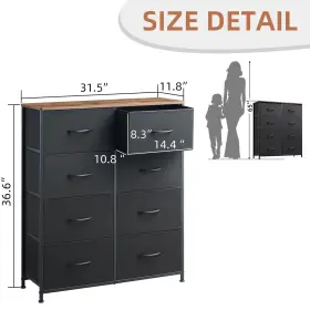 Somdot 756588270679 Dresser For Bedroom With 8 Drawers 4-tier Wide Storage Chest Of #3