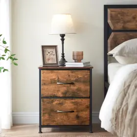 Somdot 786661320021 Nightstand Set Of 2 Small Dresser For Bedroom With Drawers Bedside Table #2
